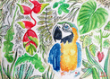 Perroquet &eacute;blouissant dans la jungle